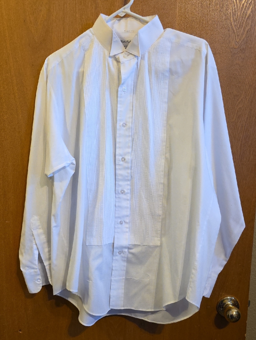 Men's Tuxedo Style, White Pleated Front Dress Shirt